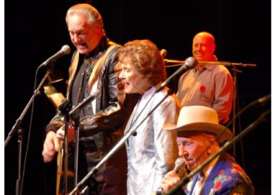 Kitty Wells, Johnny Wright & Bobby Wright on stage with Roy Clark's great band during Rocklands' 2006 "Legends" Tour. Sadly Johnny and Kitty have both now passed away, closing another page in country music history.
